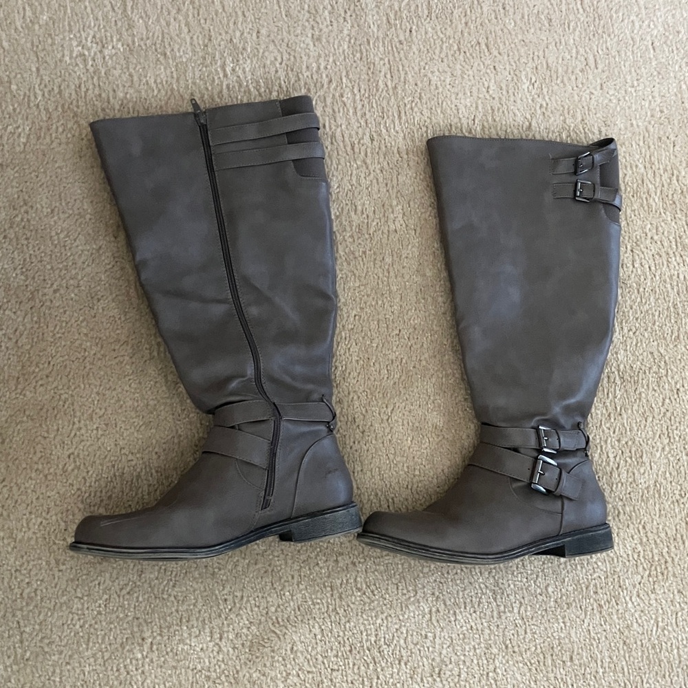 JustFab Stylish Over the Knee Taupe Boots